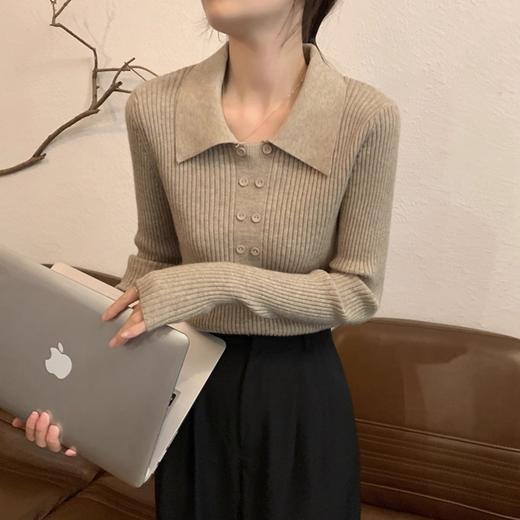 【YW】无忧购韩系小清新翻领百搭修身软糯毛衣1230（截单后7天发货)25年清仓捡漏 商品图7