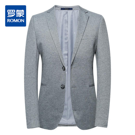 罗蒙 春秋男装 小西装外套 时尚休闲 两粒扣 千鸟格单西服 上衣外套 商品图2