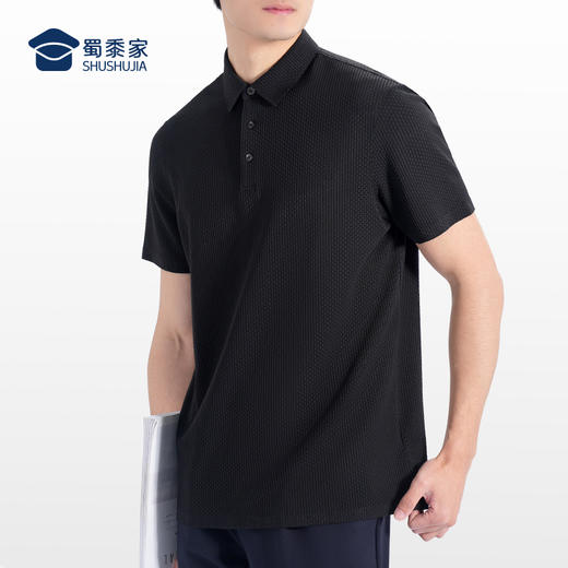 【竹节气泡冰丝凉感短袖polo衫/清仓】通勤弹力短袖T恤 休闲冰感上衣POLO衫L003 商品图10