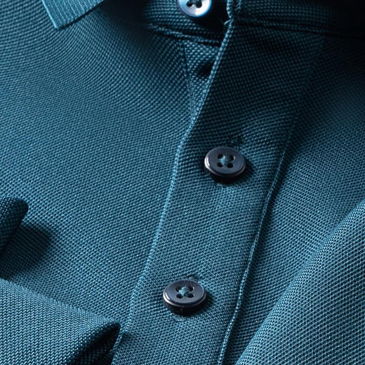 【桑蚕丝混纺】罗蒙春秋男士绣花胸标polo衫男长袖t恤男舒适长袖上衣男 商品图10