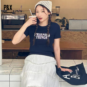 P&X设计师女装  短款T恤百搭时尚 824202548 蓝色