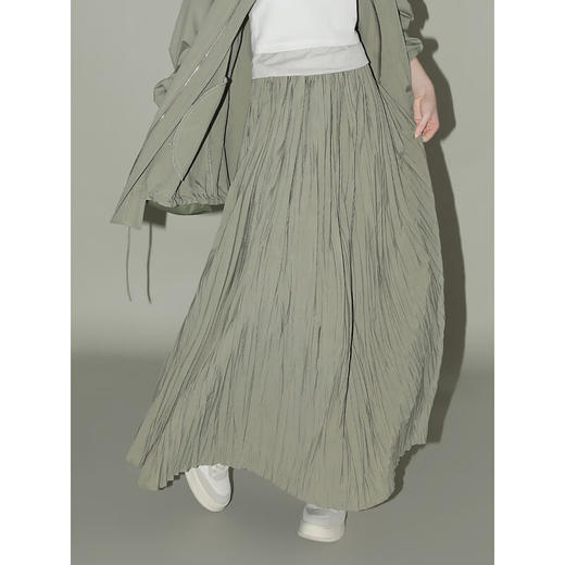 COCOBELLA重工3米大摆压褶半身裙女工装风伞裙遮胯长裙HS7027 商品图2