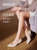 KISSCAT接吻猫[瑰丽系列]24春新烤漆饰扣尖头高跟法式细跟单鞋 商品缩略图0