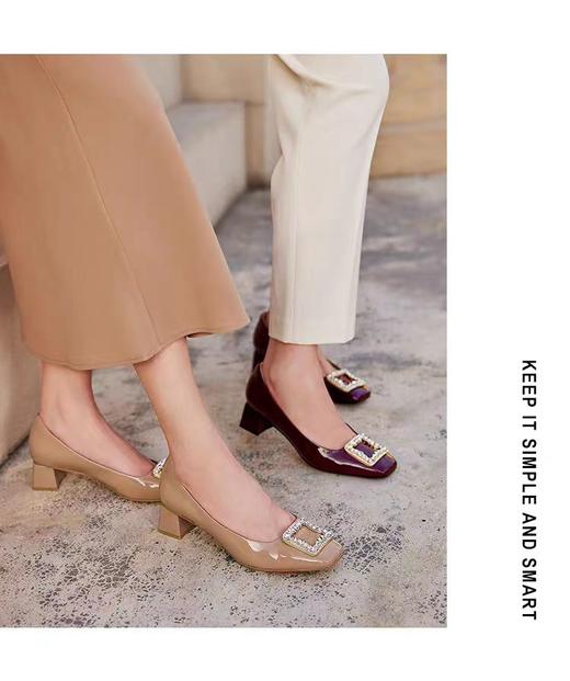 KISSCAT03340000337接吻猫[繁华系列]24年新款气质[摘星鞋]水钻花托法式单鞋 商品图2