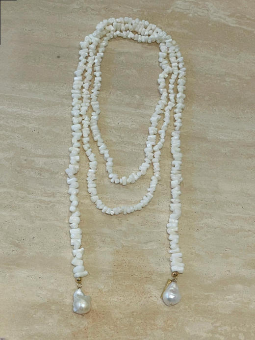 LDMO｜LACCIO CORALLO BIANCO E PERLE SCARAMAZZA Necklace 白珊瑚珍珠长项链 商品图3