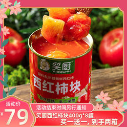 【到手16罐！有效期至24年8月】笑厨西红柿番茄块400g/罐  FX-A-2034-240320
