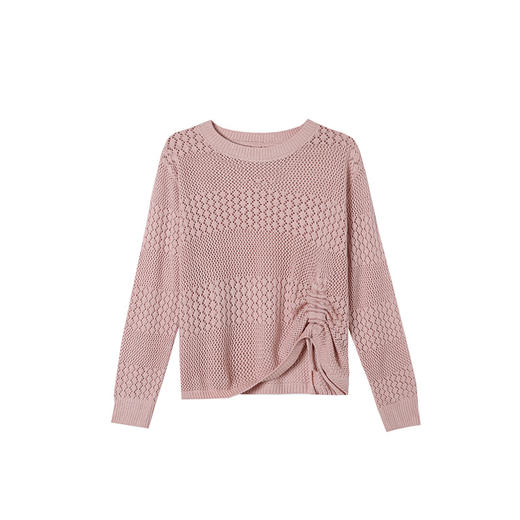 CC27-2426镂空长袖t恤女针织打底衫2024春新款别致绝美小上衣洋气小衫批发 商品图4