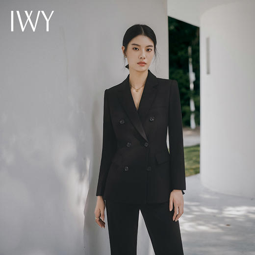 IWY/黑色西装套装裤装通勤上班正式场合服装公务员面试西服C14212+P34212 商品图1