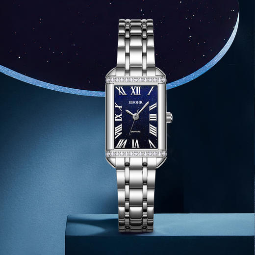 依波表EBOHR 卡纳系列轻奢小方精致石英手表女士腕表5675 商品图4