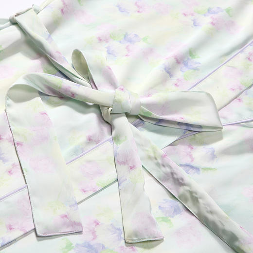 都市丽人生活家居春夏睡衣女冰雪丝印花家居服薄款吊带裙+外袍女士丝质套装LH44A6 商品图12