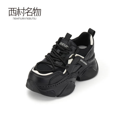 西村名物2024春季新品真皮透气网面时尚休闲厚底老爹鞋女X24AM11601 商品图1