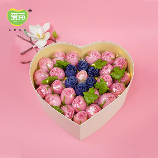 【爱菊花馍】玫瑰礼盒(10寸)米白色礼盒 商品图0