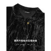 【有赞】COCOBELLA竹叶拓印国风丝绒连衣裙手缝盘扣压褶衬衫裙FR0002B 商品缩略图3