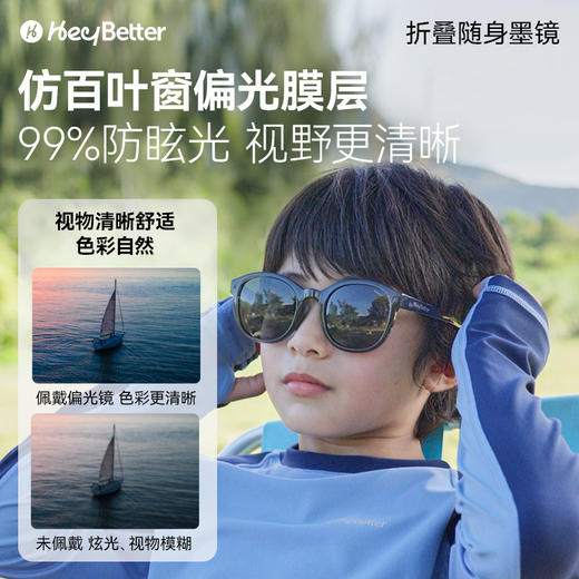 【儿童折叠墨镜】两色可选 HeyBetter折叠随身款防眩光墨镜 镜片双重防紫外线 商品图4