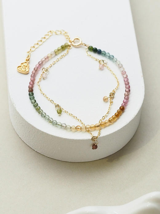牛首山文创彩虹碧玺手链女款送闺蜜礼物净水凡尘摩尼宝珠创意手串 商品图4