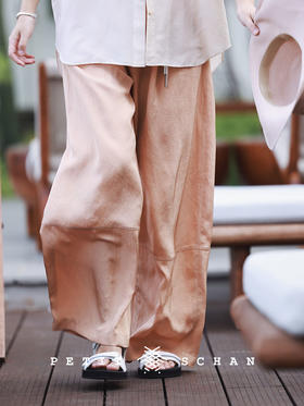 PETIT SCHAN小闪  CLO#263 Orange Sincerity 橙意 日本进口醋酸面料高腰微锥型长裤