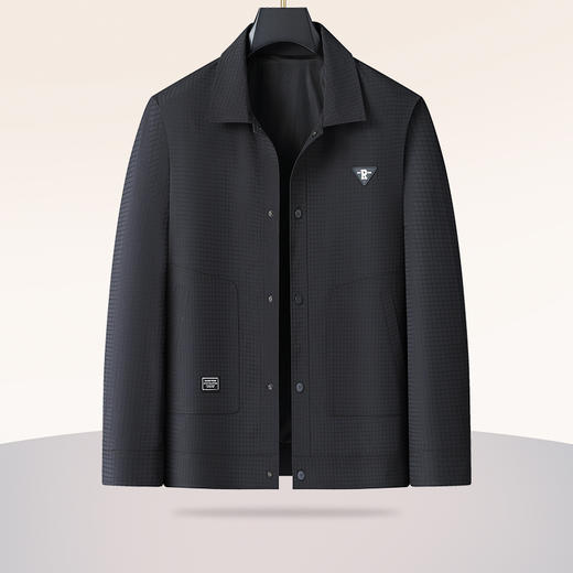 【新款DWD】大依优型大码翻领夹克加肥加大休闲胖子宽松外套休闲潮款上衣男士 商品图1