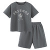 【限时秒杀】【mini亲子 儿童款】男女童儿童宽松舒适透气华夫格短袖T恤短裤运动套装 商品缩略图4