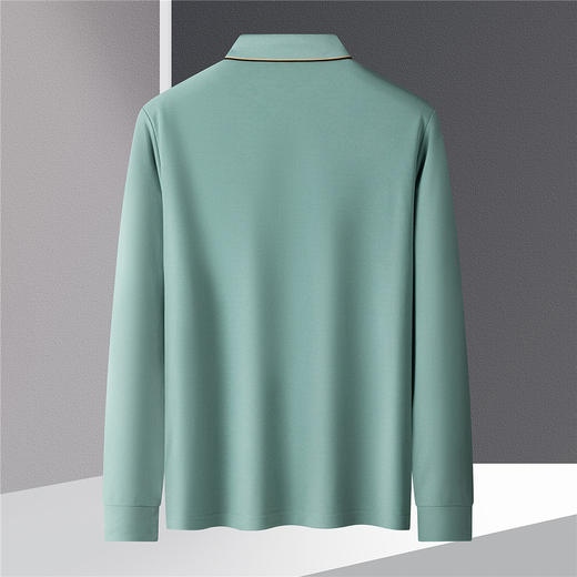 14LP3700414LP37004【绣花胸标】罗蒙春秋男士仿丝光长袖t恤男商务男士polo衫男长袖T恤上衣男 商品图3