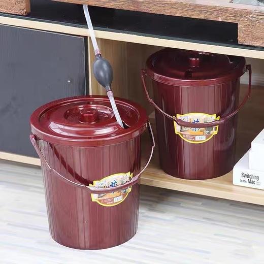 圆形茶渣桶 1个 茶盘排水桶茶台下水垃圾桶功夫茶具配件开盖隔渣茶水桶 商品图0