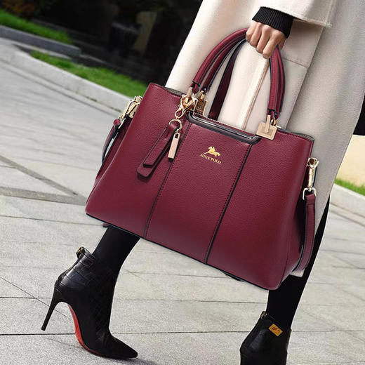 ALBB-女包轻奢品牌真皮新款时尚大气中年女士包包手提包 商品图0