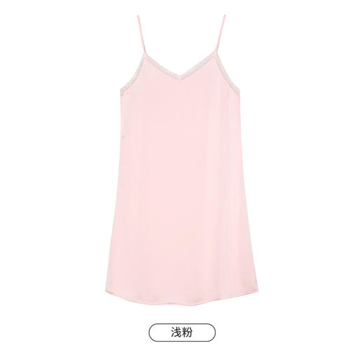 都市丽人生活家居春夏睡衣女缎面丝家居服薄款吊带裙女士丝质睡裙LH46B8 商品图10