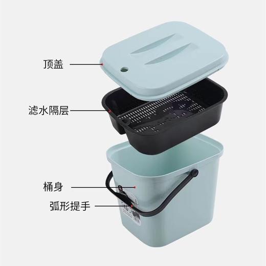 方形茶渣桶 1个 不占空间茶盘排水桶茶台下水垃圾桶功夫茶具配件开盖隔渣茶水桶 商品图2