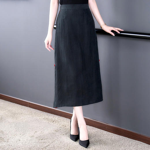 KQLE220N8576-2024年夏季新款香云纱复古中国风韵味百搭半身裙 商品图2