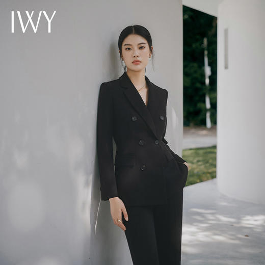 IWY/黑色西装套装裤装通勤上班正式场合服装公务员面试西服C14212+P34212 商品图3