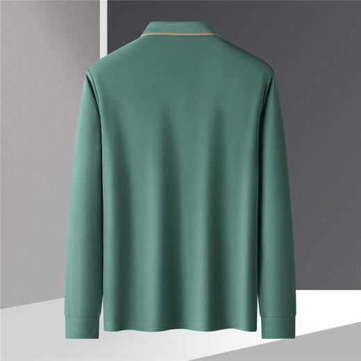 【福利款】罗蒙春秋男士仿丝光polo衫男长袖t恤男商务男士polo衫长袖 商品图8