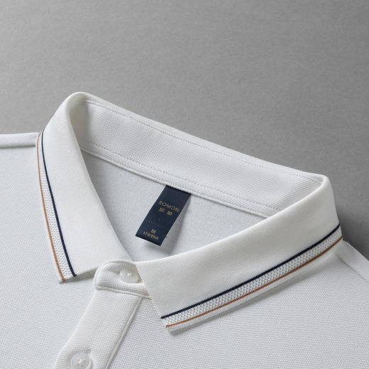 【桑蚕丝混纺】罗蒙男士春秋商务polo衫男长袖时尚舒适翻领百搭长袖t恤男 商品图9