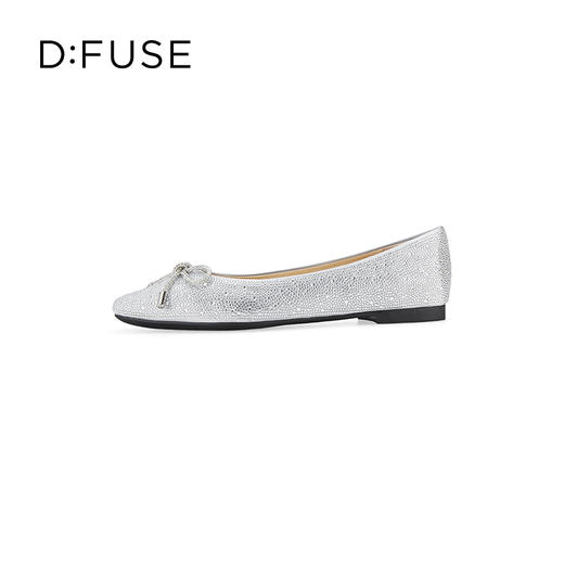 Dfuse迪芙斯春季新款银色布闪钻平底芭蕾单鞋DF41111067 商品图3