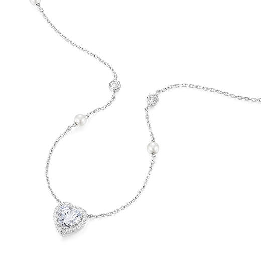 KADER卡蒂罗 璀璨之心项链 925银闪耀爱心璀璨吸睛设计可调节锁骨链 灵动耀眼梦幻精致约会穿搭配饰 女生礼物 商品图2