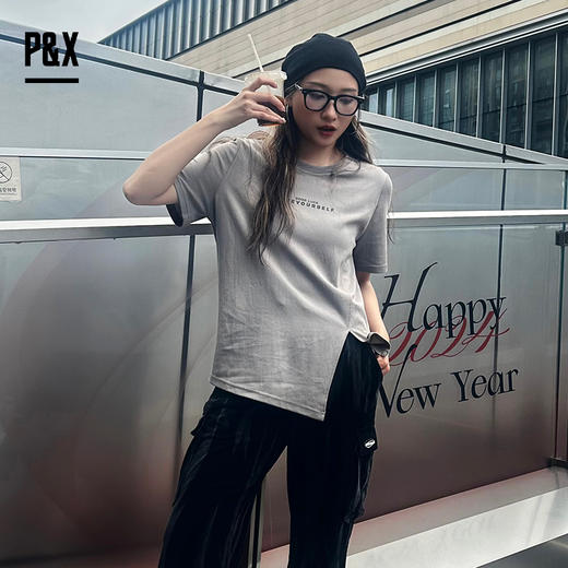 P&X设计师女装  短款T恤 824202579 灰色 商品图3