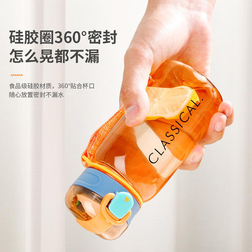 优选丨【大容量弹盖水杯】夏季高颜值塑料水杯 随行杯塑料茶漏水杯ins 风简约随手杯 生便携弹跳水杯防摔带茶漏简约杯子 商品图3
