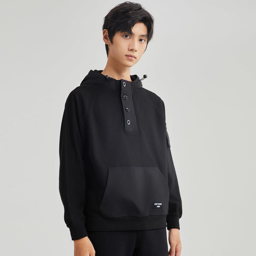 圣得西男士时尚连帽休闲卫衣2025秋季新款中青年百搭字母装饰外套 商品图0