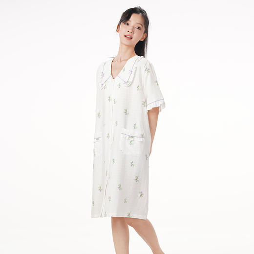 都市丽人生活家居春夏睡衣女软绵绵家居服薄款短袖裙女士软绵绵睡裙LH46C5 商品图2