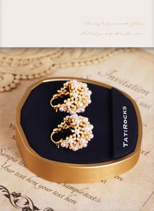 设计师唯美法式纯手工小米珠子耳环 商品图11