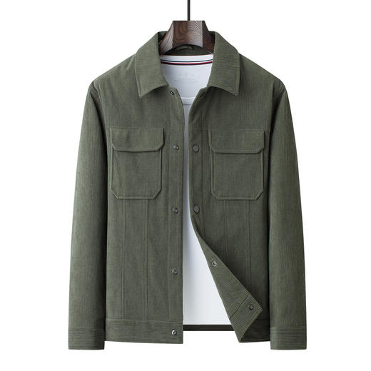 【灯芯绒】圣得西男士翻领工装口袋夹克2024春季新款百搭休闲茄克 商品图1