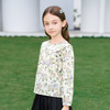 mettekids女童衬衫2024春夏清新绿色碎花上衣童装儿童纯棉衬衣 商品缩略图0