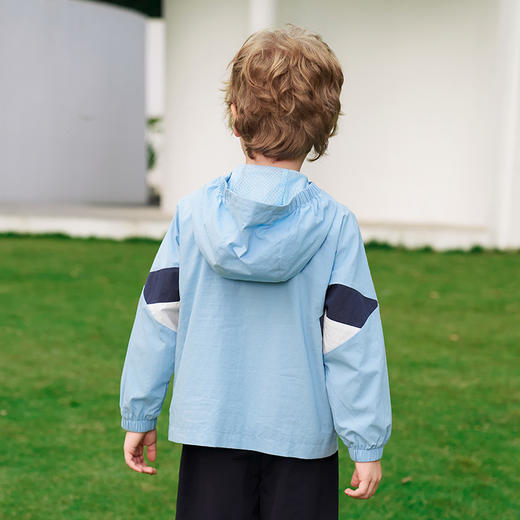 mettekids男童外套2024春秋儿童蓝色休闲时尚童装中大童连帽上衣 商品图2