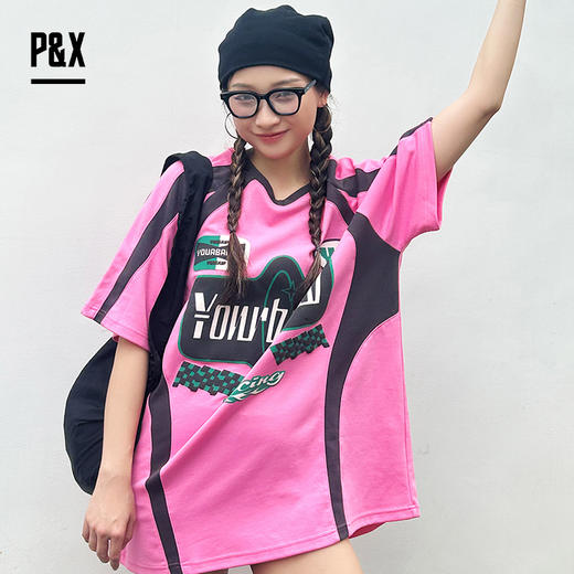 P&X设计师女装 针织中长款T恤 824202547 粉色 商品图2