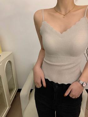 老米优品/ 开启浪漫春日《方糖格泡泡衣·花波长款吊带背心》自带胸垫免文胸！让人拒绝不了的软弹显高级！爱了!!  DD240304A