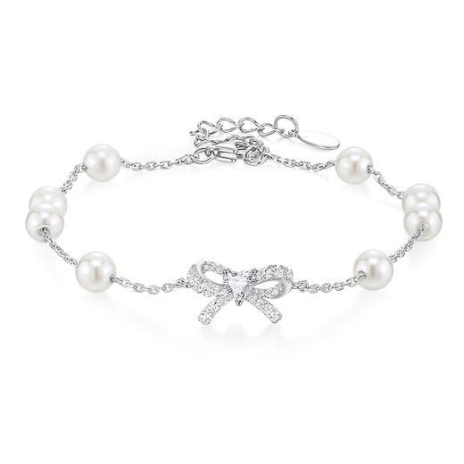 KADER卡蒂罗 流光蝴蝶结手链 925银优雅丝带轻奢时尚可调节设计配饰 甜美春日梦幻精致时尚 礼物 商品图1