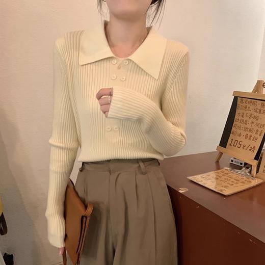 【YW】无忧购韩系小清新翻领百搭修身软糯毛衣1230（截单后7天发货)25年清仓捡漏 商品图2