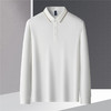 【提花领】罗蒙春秋男士仿丝光polo衫男长袖t恤男商务男士polo衫长袖 商品缩略图6