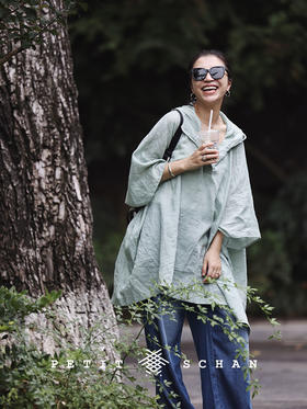 PETIT SCHAN小闪  CLO#312 Fresh Breeze  林下清风 高支纯苎麻连帽轻盈透气山系斗篷防晒上衣