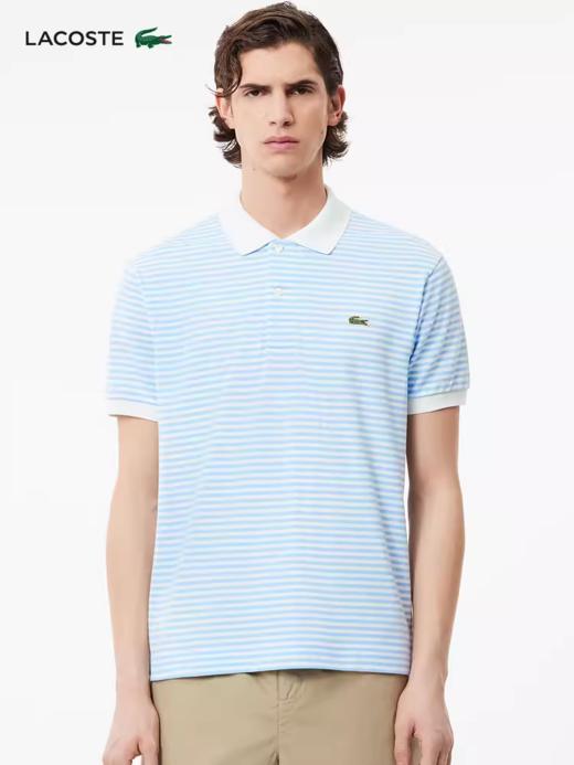 Lacoste法国鳄鱼男士新款时尚条纹短袖POLO衫PH9753-98 商品图0