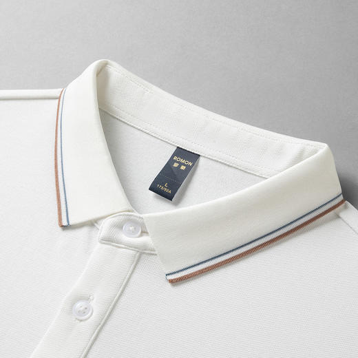 【桑蚕丝混纺】罗蒙春秋男士商务polo衫男长袖时尚舒适翻领百搭长袖t恤男 商品图7