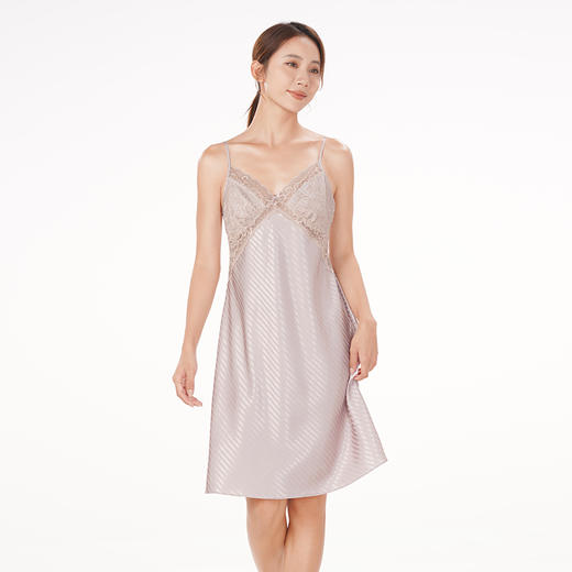 都市丽人生活家居春夏睡衣女冰雪丝提花家居服薄款吊带裙女士丝质睡裙LH46F3 商品图1